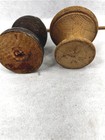 Antique Wood Finials 2 Pieces 7 In  And 5 5 In  Tall Very Good Original 