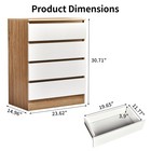 Handle-free 4-drawer Storage Cabinet Color-block Drawer Dresser Chests Of Drawer