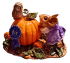 Wee Forest Folk Looking Over 1st Prize Made 1 Month Retired Pumpkin Owl Mouse