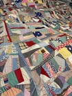 Wonderful Scrappy Antique Quilt Top  many Great Vintage Fabrics  65   x78   