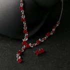 Fashion Acrylic Rose Flower Crystal Bridal Wedding Necklace Earrings Jewelry Set