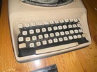 Vintage Tower Capri Portable Typewriter With Original Case - Beige tan Color 