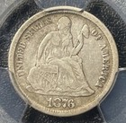 1876-cc Liberty Seated Dime 10c Pcgs Vf25 Cac