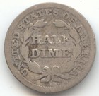 1848 Large Date Seated Liberty Half Dime  G-vg