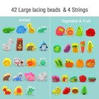 Montessori Educational Wooden Lacing Beads Toys For Toddler 3 4 5 Year Old  F   