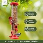 2 Pack Tube Bird Feeders For Outdoors Hanging  Premium Hard Plastic Bird Feeder 