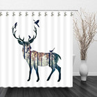 Set Of 12 Deer Shower Curtain Hooks Rings Rustic Cabin Bath Christmas Theme