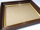 Antique Eastlake Style Walnut Wood Lemon Gilt Deep Well Frame 14  X 18  Opening 