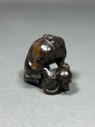 Netsuke Antique Dog Japanese Hand Carved Wood Inro Edo From Japan Japanese Jp