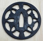 Japanese Tsuba Sword Guard Iron Samurai Katana Openwork A1983