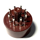1 Pcs Bakelite  8 Pin - Octal Tube Base Power Plug Burgundy