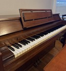 Whitney By Kimball Upright Spinet Piano Walnut Finish 88-key W  Bench