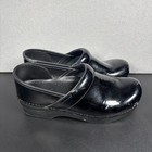 Dansko Professional Black Patent Clog Slip On Nursing Work Shoes Sz 38 Us 7 5-8