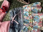 Disney Princess Skirt Half Denim Floral Patchwork Girls Vintage Style