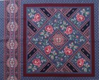 Vtg Cranston  floral Quilt Pattern  Paisleys   Cotton Fabric Panel 15 25 x15 75 