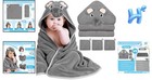 Baby Towels Washcloths Set Newborn Essentials 4 Pcs Gray Elephant Soft Absorbent