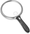 Carson Led Lighted Oversized Handheld Magnifier  1 5x Power  5in  Black  Sv-55gl