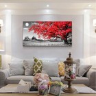 24x48  Framed Canvas Wall Art Red Moon Tree Scenery Abstract Home Decor