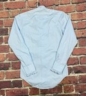 Vintage 70s After Six Men s Baby Blue Ruffle Front Dress Shirt Long Sleeve Sz S4