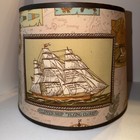 Vintage Nautical Lamp Shade Clipper Ship Knots Map 