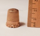 Vintage Solid 10k Yellow Gold Sewing Size 8 Thimble Ornate Base