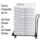 Folding Chair Rack Cart Heavy Duty Steel Dolly Storage Up To 50 Chairs Black