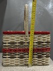 Vintage Singer Woven Wicker Sewing Basket Box Satin Lining Handle Made Japan Vgc