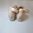 Womens Espadrille Wedge Flats Beige Ankle Strap Round Toe Casual Shoes Size 39