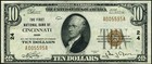 Cincinnati Oh-ohio  10 1929 T-1 National Bank Note Ch  24 Fnb Au 