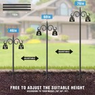 76  Double Shepherds Hooks Heavy Duty Bird Feeder Pole 5 Prongs Base Adjustable