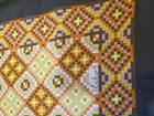 Vintage Silk Echo 60s 70s  Geometric  Art Scarf Retro Psychedelic Orange Brown