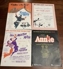 Vintage Broadway Musicals Sheet Music Book Lot 4 Annie Fiddler Roof Music Man