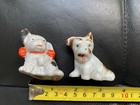 2 Vintage Mcm Ceramic Terrier     Cute Dog Figurines Made In Japan Ca  2 x2 x1 