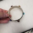 Vtg Nos Silver Tone Mix Color Jelly Belly Bangle Bracelet