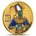 2023 1 Oz Republic Of Sierra Leone Silver Egyptian Gods Osiris Coin  gold Plated