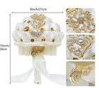 Xinni Luxury Gold Rhinestone Bridal Wedding Bouquet Bride Bridesmaid Satin Rose
