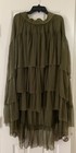 Adult Large 2 Piece Olive Lyrical Dance Costume High Low Skirt W  Attached Short