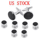 8pcs Mens Tuxedo Shirt Cufflinks button Studs Set Stainless Steel Fashion