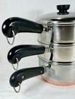Revere Ware 2qt Saucepan Copper Stainless Pre 1968 Steamer Double Boiler Lid Set