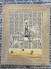 Antique Embroidery Petit Point Equestrian Rider Prince On Horse Kings Royal Pony