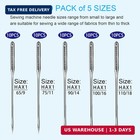 50 Pcs Universal Sewing Machine Needles Hax1  65 9  75 11  90 14  100 16 And Hea