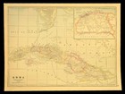 Antique Cuba Map Havana Cuba Company Railroad Shipping Routes Atlas 1920s