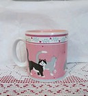 Vtg 1988 Freelance Pink Cat Mug Tuxedo Cat   Grey Cat By Artist Susan Gonzales 