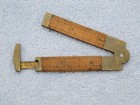 Vintage Stanley No  36 Boxwood   Brass Carpenters  Folding Rule With Caliper