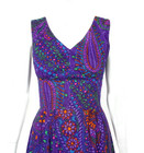 Vtg 60s Hawaii Nei Honolulu Purple Paisley Psychedelic Mod Maxi Dress Sz 8  409