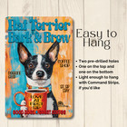 Rat Terrier Dog Coffee Bar Sign Bark   Brew Funny Metal Tin Handmade Wall Art