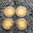 Lot Of 4 Las Vegas  10 Limited Edition Casino Gaming Tokens W  Capsules