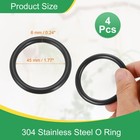 1 8  Metal O Ring  4pcs Seamless 304 Stainless Steel Rings Black 6mm X 45mm