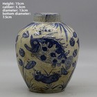 Chinese Antique Ceramics Collection Mackerel Algal Pattern Pot Ornament