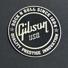 Gibson Les Paul Guitar Leather Laser Engraving Iron On Patch Gold And Black 1 5   